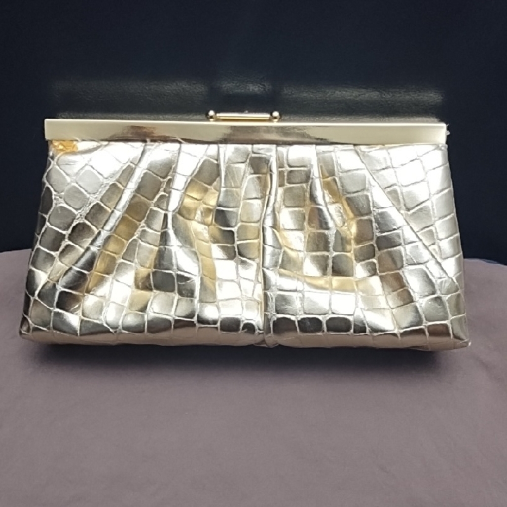 Jessica McClintock Metallic Gold Clutch